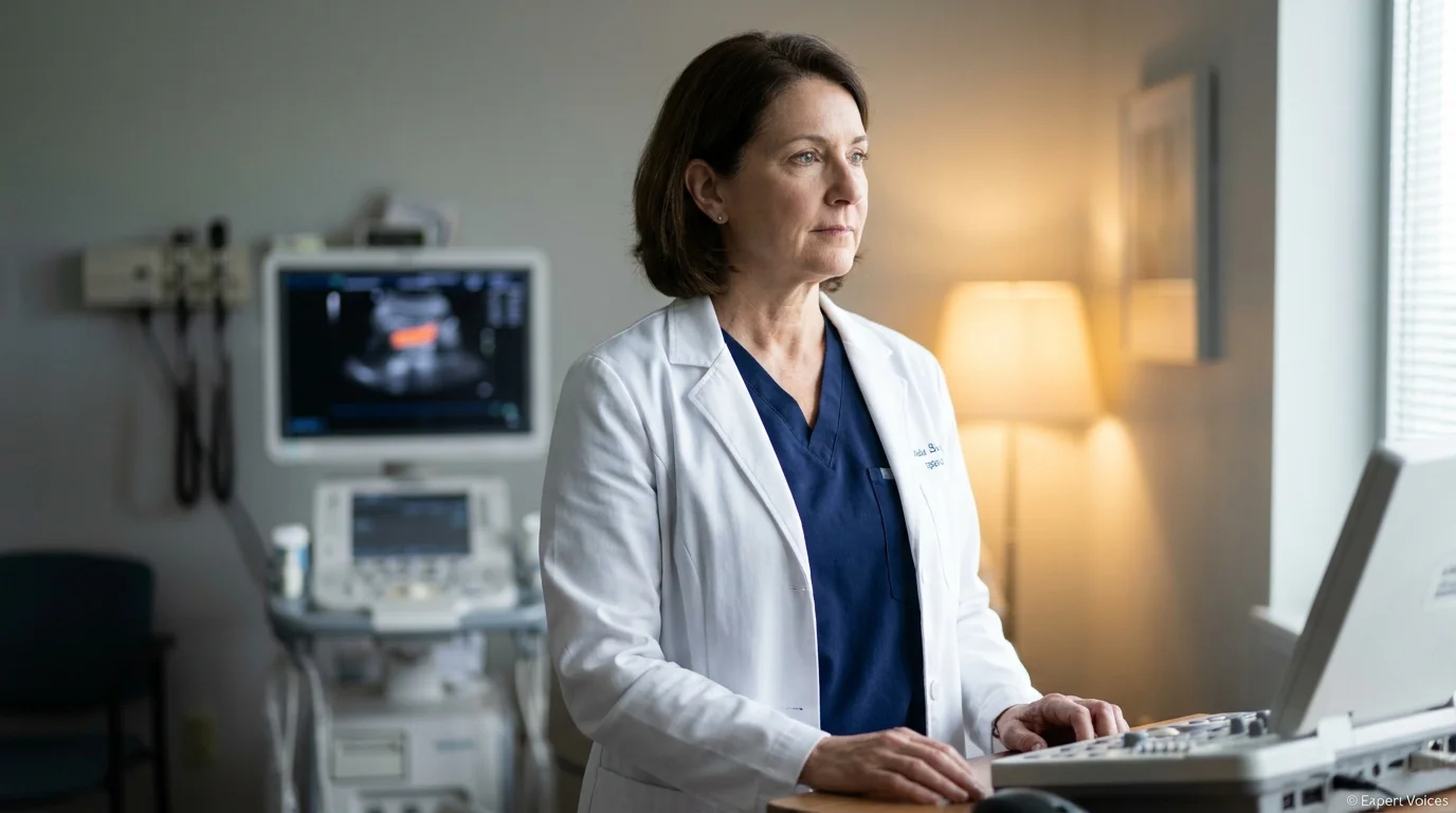 A professional portrait of a vascular specialist in a modern medical lab, representing expert medical guidance.